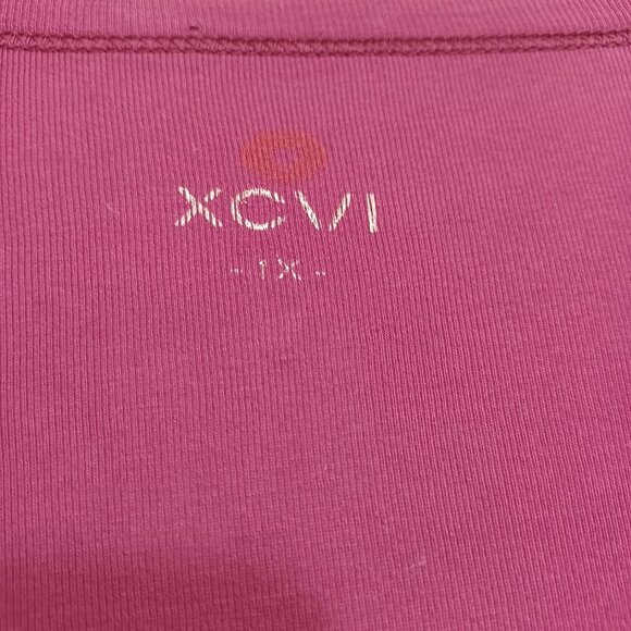 XCVI Top Maroon Scoop Neck Long Sleeve Tee Shirt Medallion Print Womens 1X - Picture 4 of 7